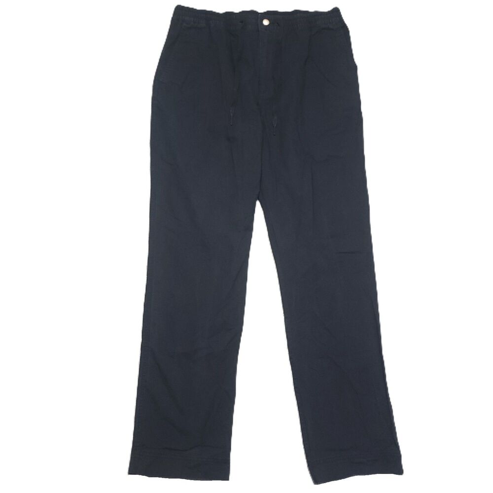 Quicksilver Waterman After Surf Pants Mens Size L Stretch Drawstring Black
